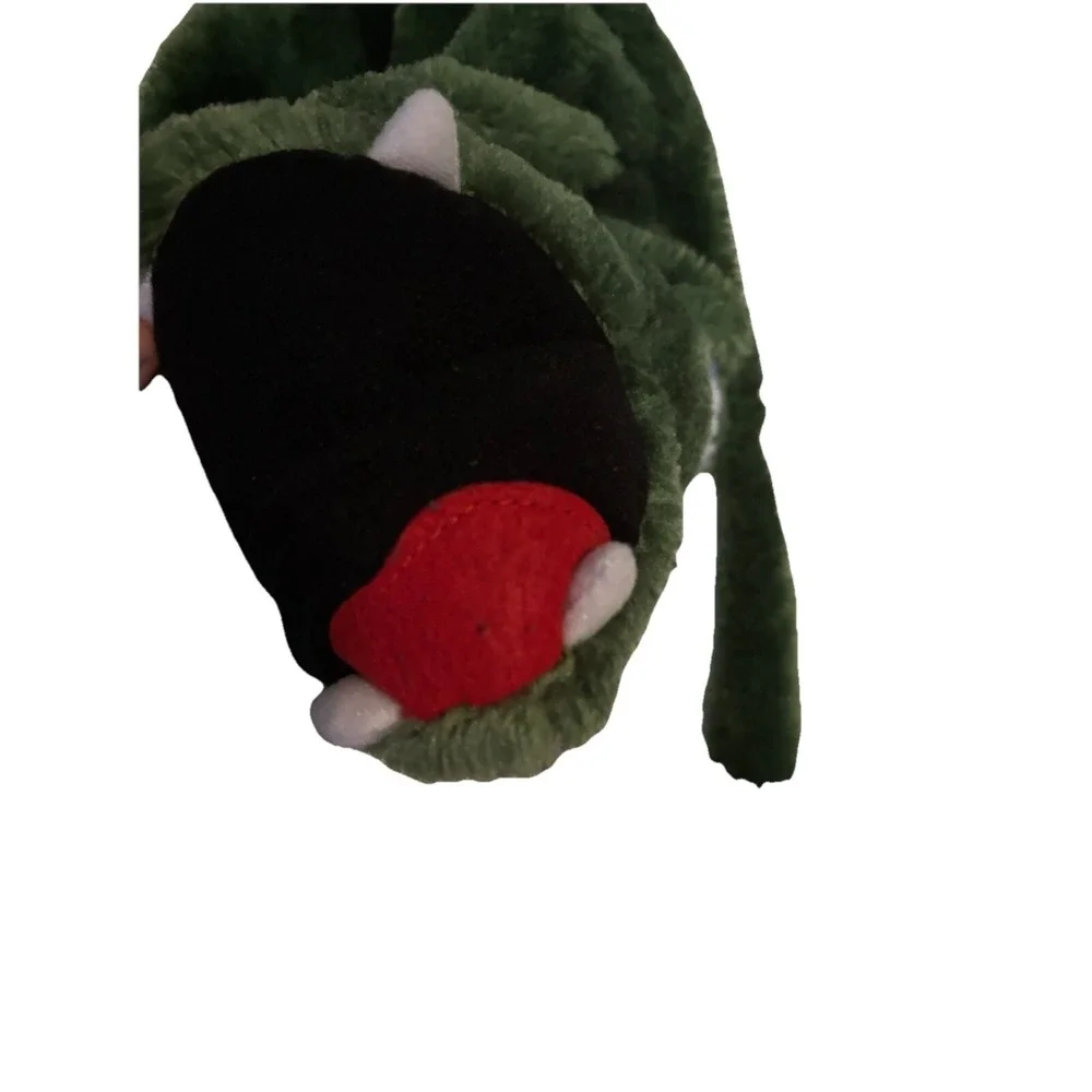 Dinosaur Plush Lined Fleece All-in-One Hat Scarf Mittens‎ OS Green